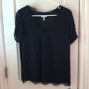 Joie Black Lace Blouse Size S